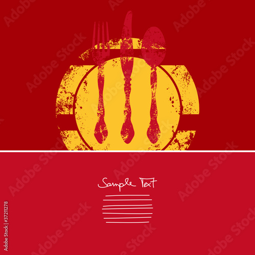 Spanish Dinner Card Cutlery With Plate