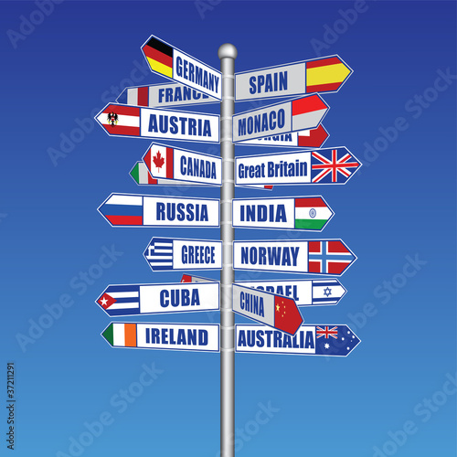 traffic sign standing on the skyline. vector