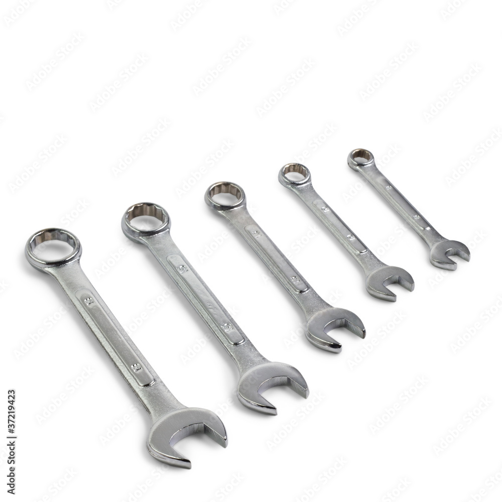 spanners with shadow isolated on white background spanners with shadow isolated on white background