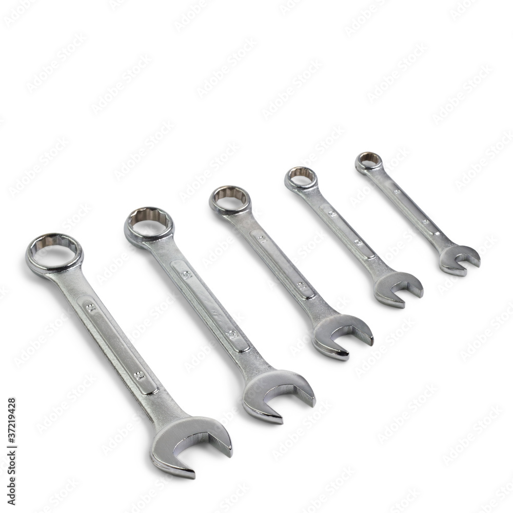 spanners with shadow isolated on white background spanners with shadow isolated on white background