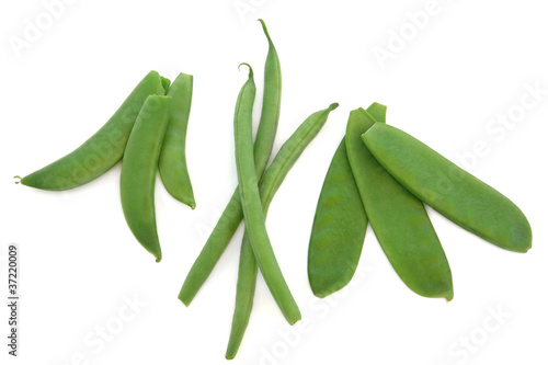 Schilderij op canvas Peas, Beans and Mangetout