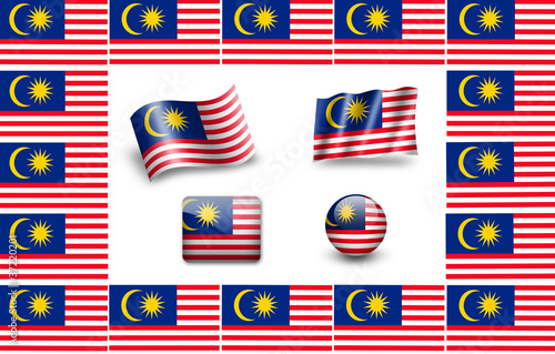Flag of Malaysia. icon set