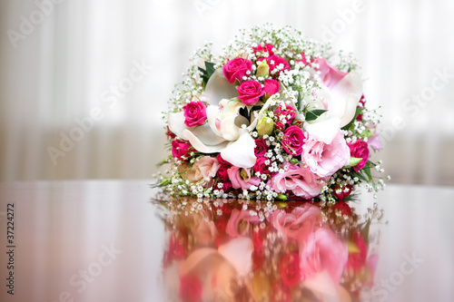 Fine bouquet of the bride on wedding