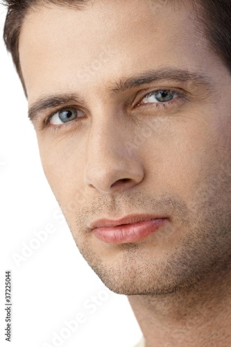 Closeup portrait of handsome guy
