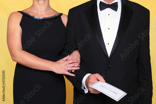 Obraz na płótnie Black tie evening dress invitation