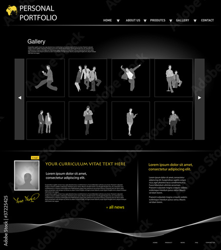personal portfolio website template with business people