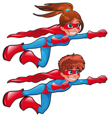Stickers Superhelden Jonge superhelden in stripstijl  © ddraw