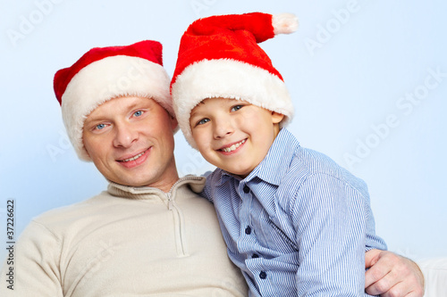 Santa father and son