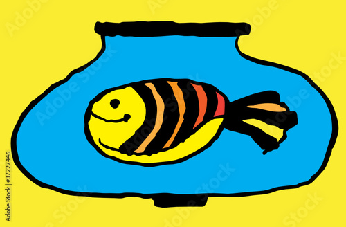 fish in the aquarium vector illustration