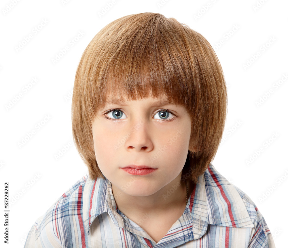 boy troubled isolated on white boy troubled isolated on white