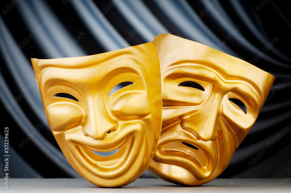 Masks with the theatre concept Masks with the theatre concept
