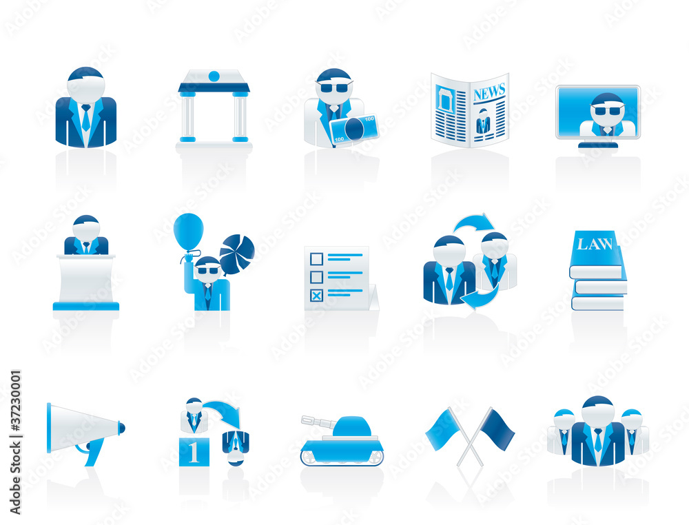 Politics, election and political party icons Politics, election and political party icons