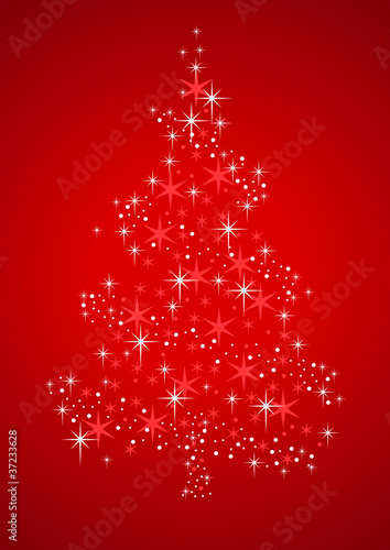 Vector illustration of a Christmas Tree formed from stardust