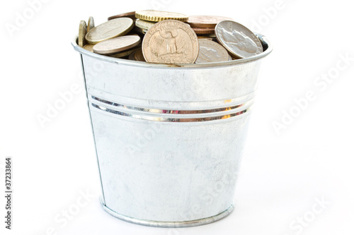 a full bucket of coins