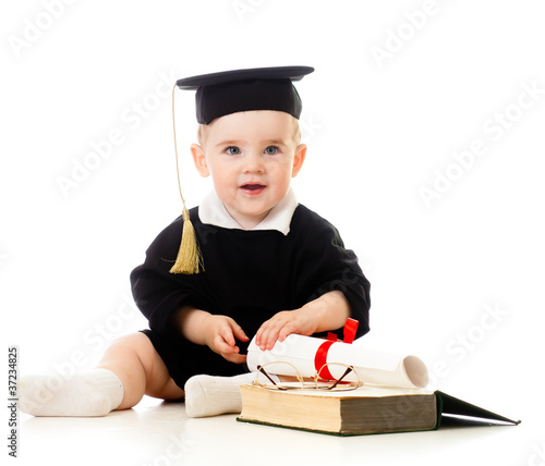 Baby in academician clothes...