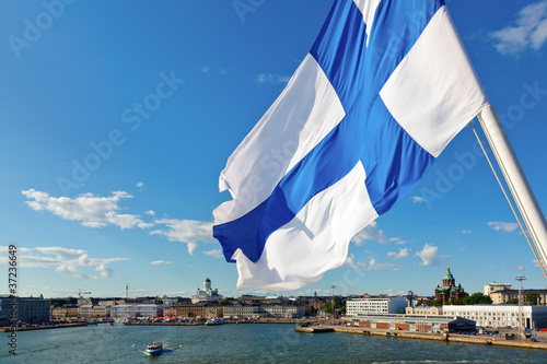 Waving Finnish Flag photo