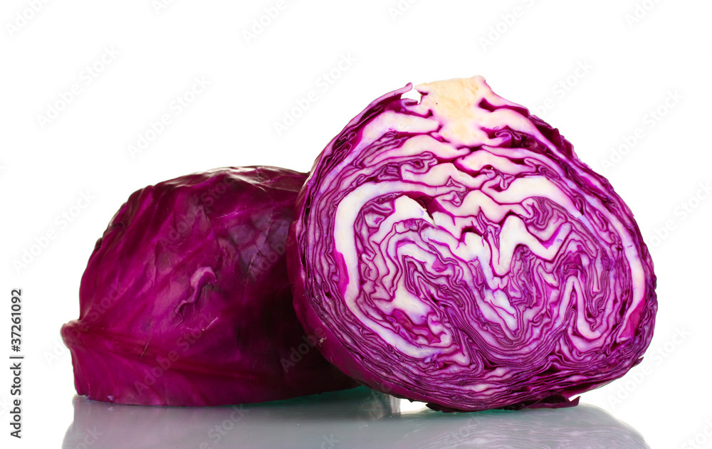 sliced red cabbage isolated on white sliced red cabbage isolated on white