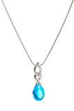 Pendant with blue gem isolated on white