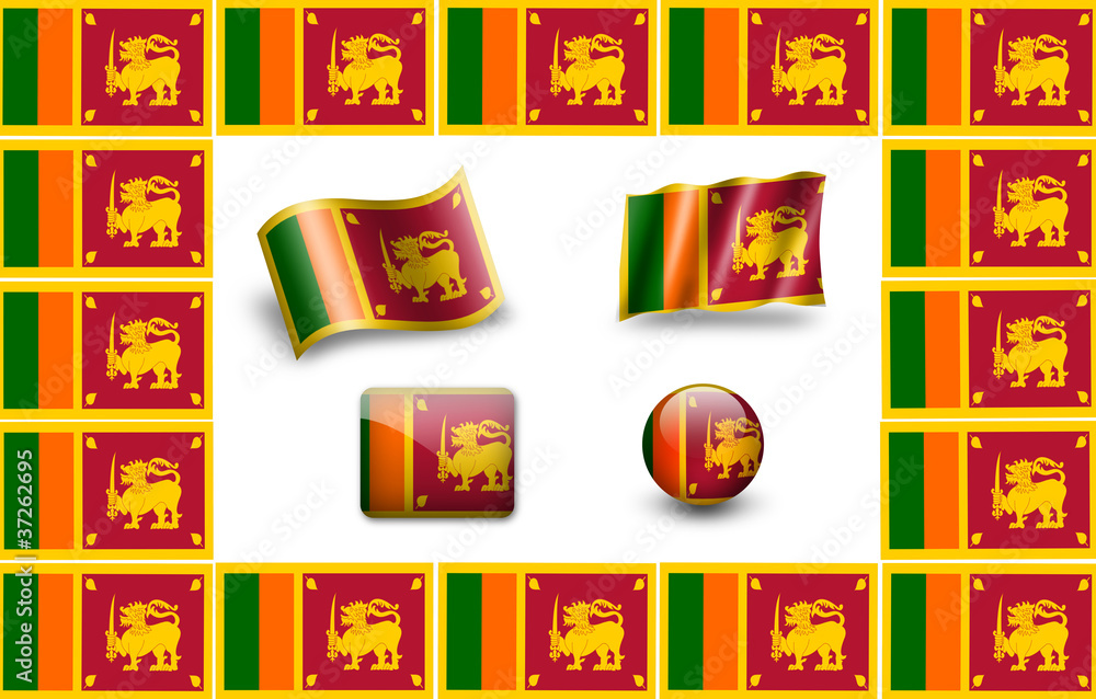 Flag of Sri Lanka. icon set. flags frame Flag of Sri Lanka. icon set. flags frame