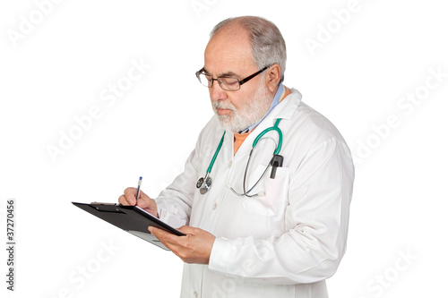 Senior doctor with clipboard