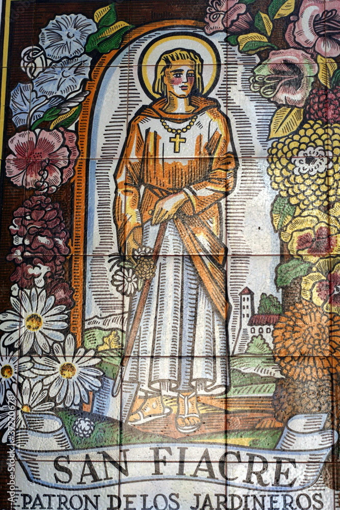icona di San Fiacre, Santo Patrono dei giardinieri
