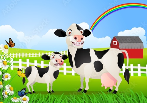 cow family in pasture © matamu