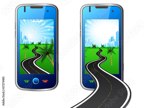 city and road in mobile