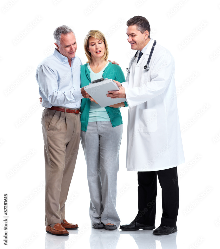 Doctor and patient senior couple. Doctor and patient senior couple.