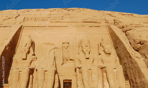 Four large statues of Ramesses II in Abu Simbel