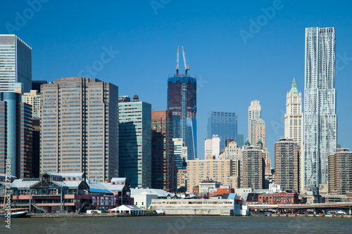 The New York City Downtown w the Freedom tower © kropic