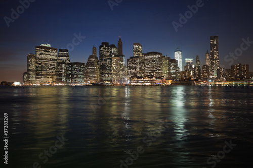 The New York City Downtown w the Freedom tower © kropic