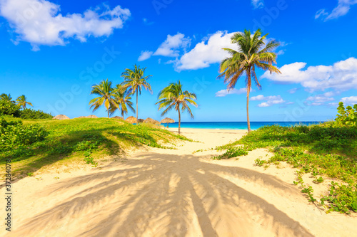 The beautiful tropical beach of Varadero in Cuba