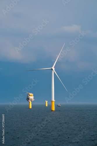 Single Offshore Wind Turbine and a Substation