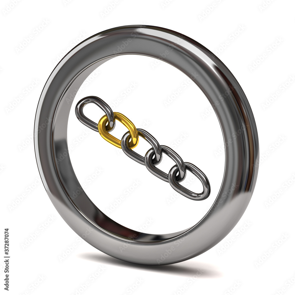 Chain icon on white background Chain icon on white background