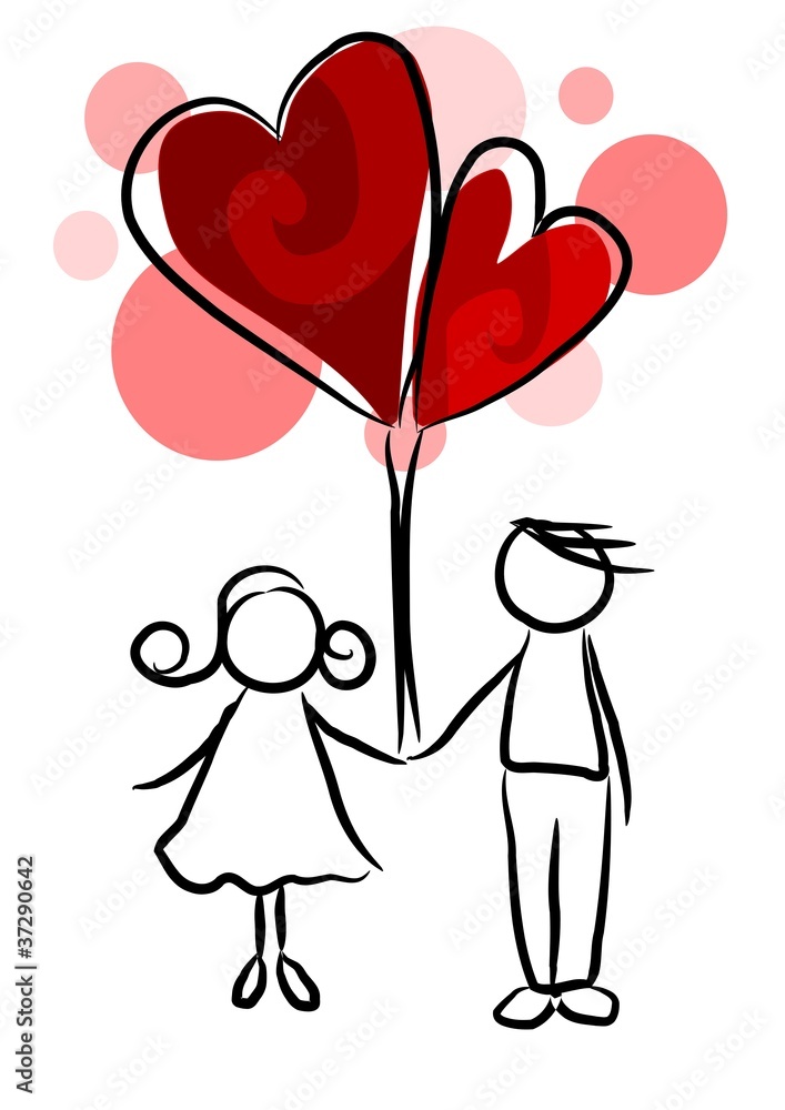 Couple in love - valentine postcard Couple in love - valentine postcard