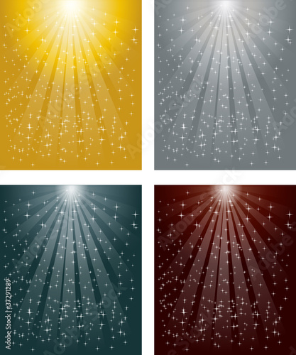 Lichtstrahlen, Sterne, Schnee, Hintergrund