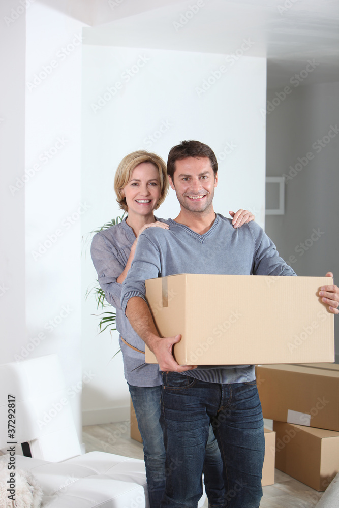 Couple in new home Couple in new home