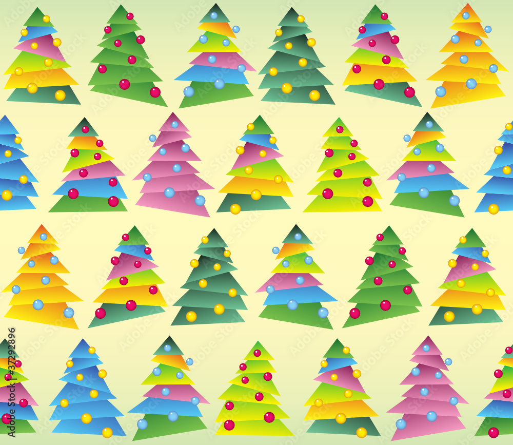 Christmas tree, wrapping, seamless tracery, vector illustration