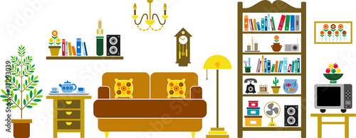 vectorized living room
