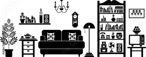 vectorized living room photo