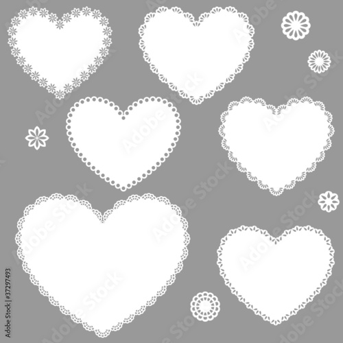 Collection of vintage designed hearts photo