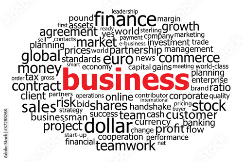 BUSINESS Tag Cloud (finance commerce banking stock markets cash)