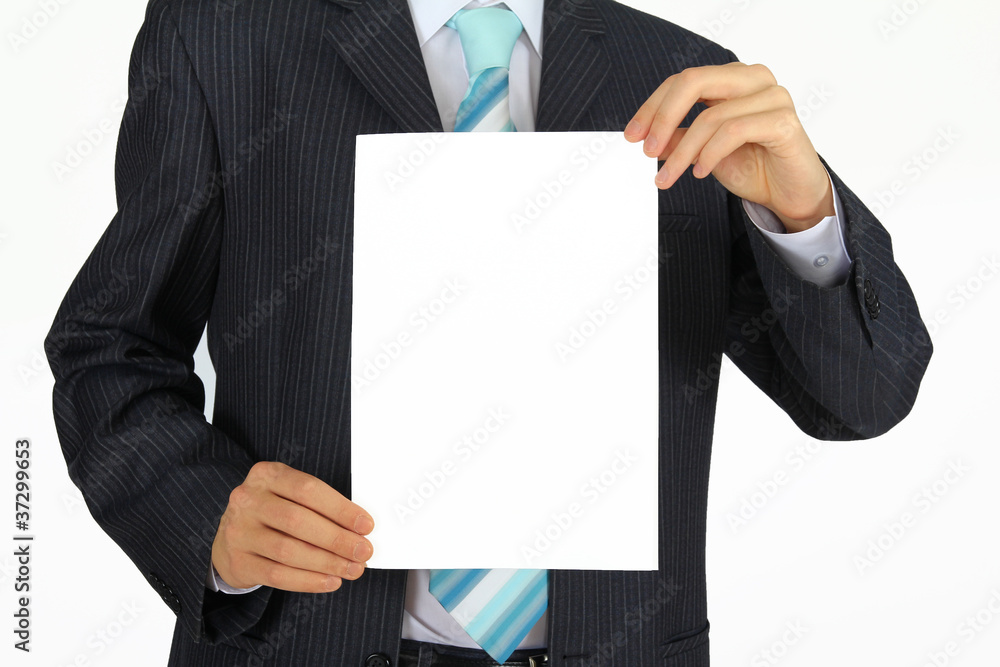 businessman holding a sign businessman holding a sign