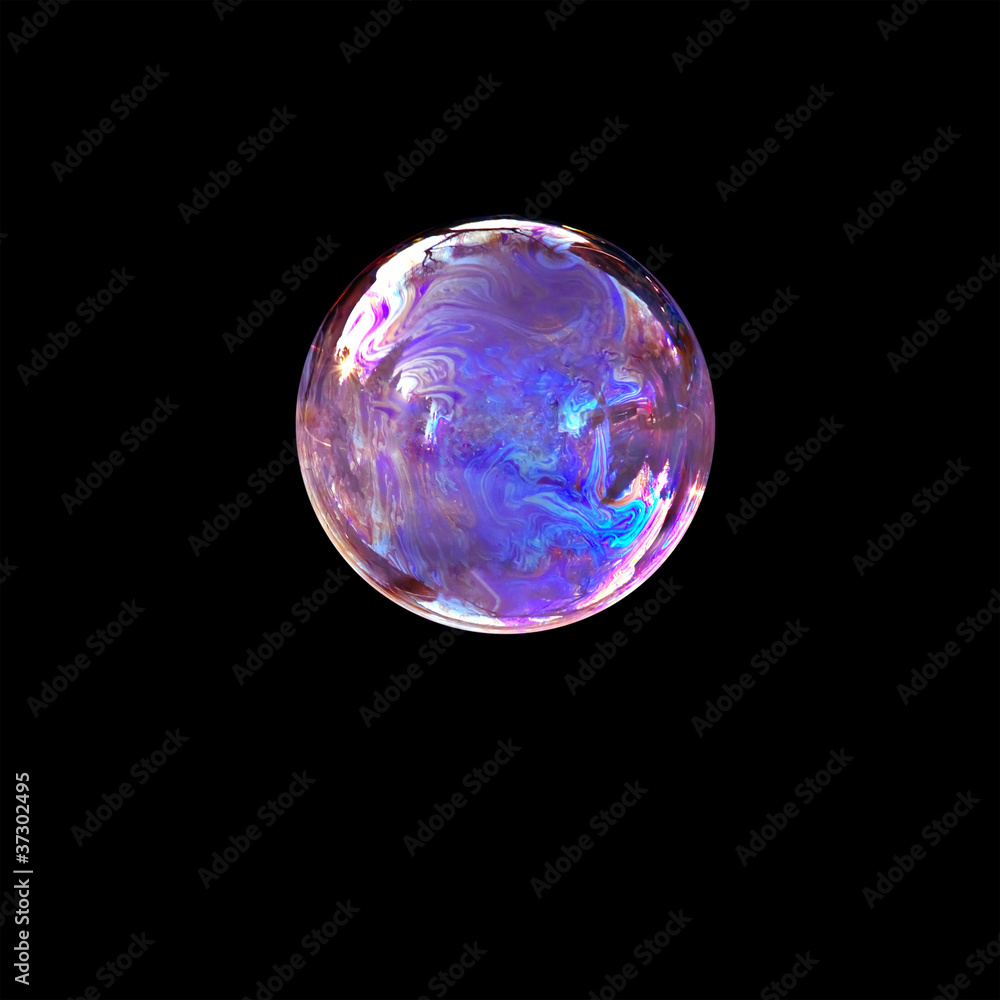 Isolation soap bubble in black background Isolation soap bubble in black background