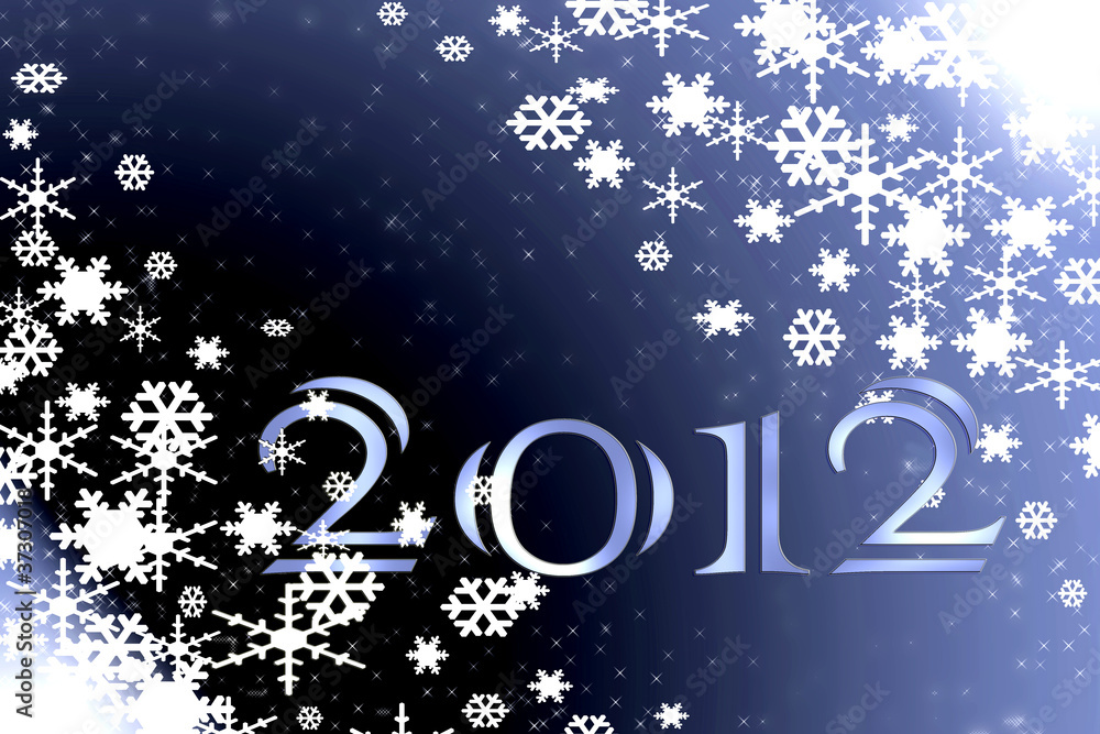 New year 2012 with snow New year 2012 with snow