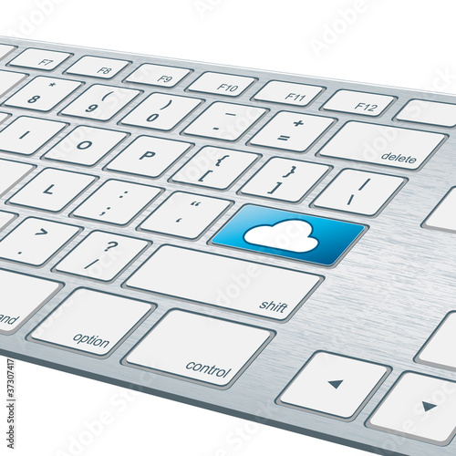 Close-up aluminum keyboard - Cloud