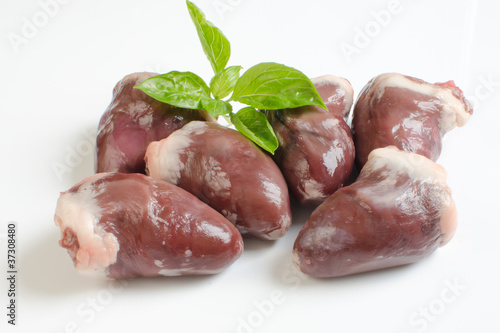 Canvastavla Raw turkey hearts