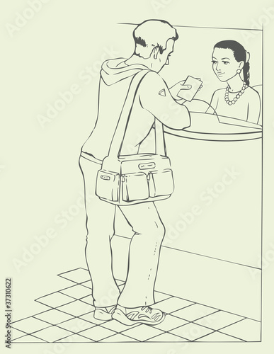 Dialogue between the customer and cashier