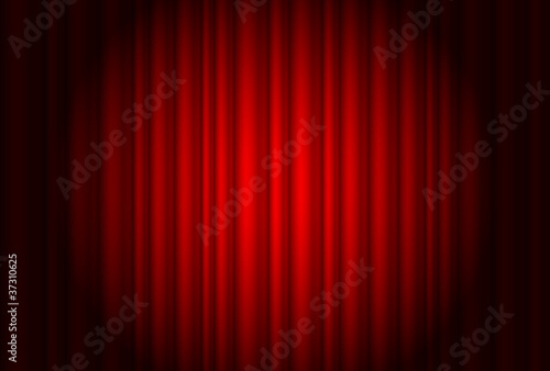 Curtain from the theatre with a spotlight