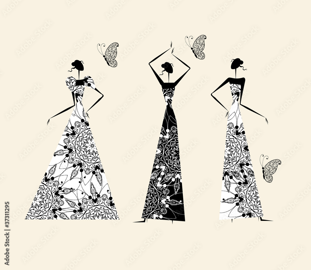 Fashion girls in wedding dresses for your design Fashion girls in wedding dresses for your design